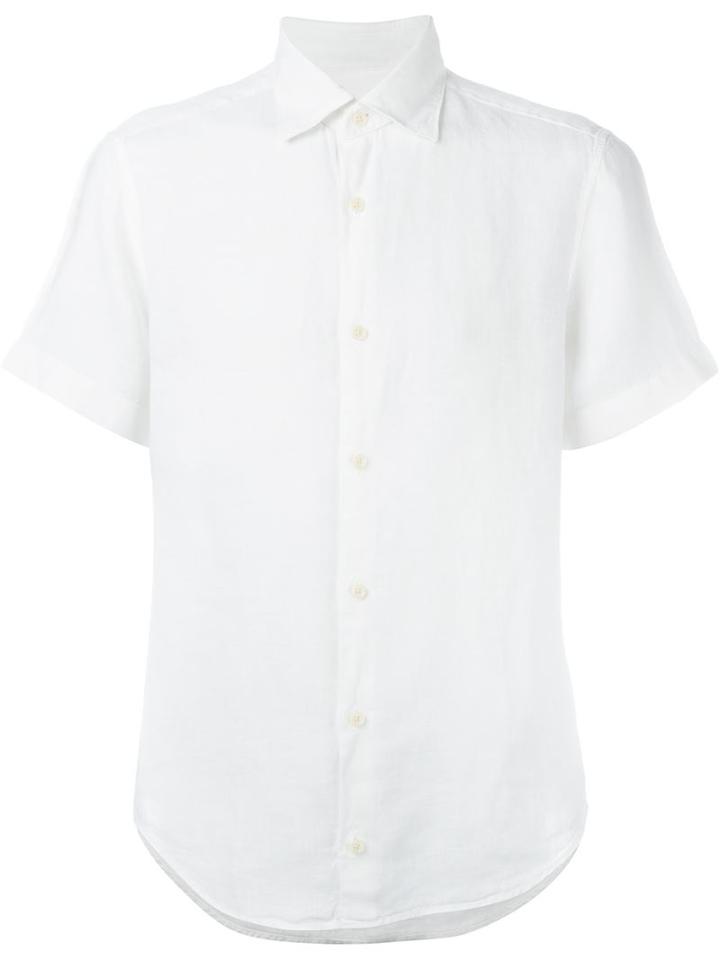 Z Zegna Shortsleeved Shirt, Men's, Size: S, White, Linen/flax