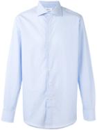 Brioni - Curved Hem Shirt - Men - Cotton - 44, Blue, Cotton