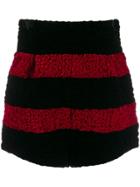 Saint Laurent Velvet Stripe Shorts - Black