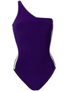 Norma Kamali Side Stripe One-shoulder Swimsuit - Purple