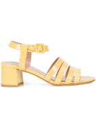 Maryam Nassir Zadeh Strappy Block Heel Sandals - Yellow & Orange