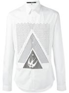 Mcq Alexander Mcqueen Swallow Glyph Print Shirt, Men's, Size: 50, White, Cotton/polyurethane