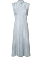 Sea Striped Buttoned Dress, Women's, Size: 4, Blue, Cotton