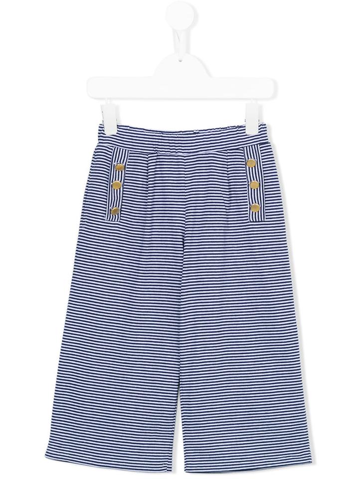 Douuod Kids - Striped Wide Leg Trousers - Kids - Cotton/polyester - 2 Yrs, Blue