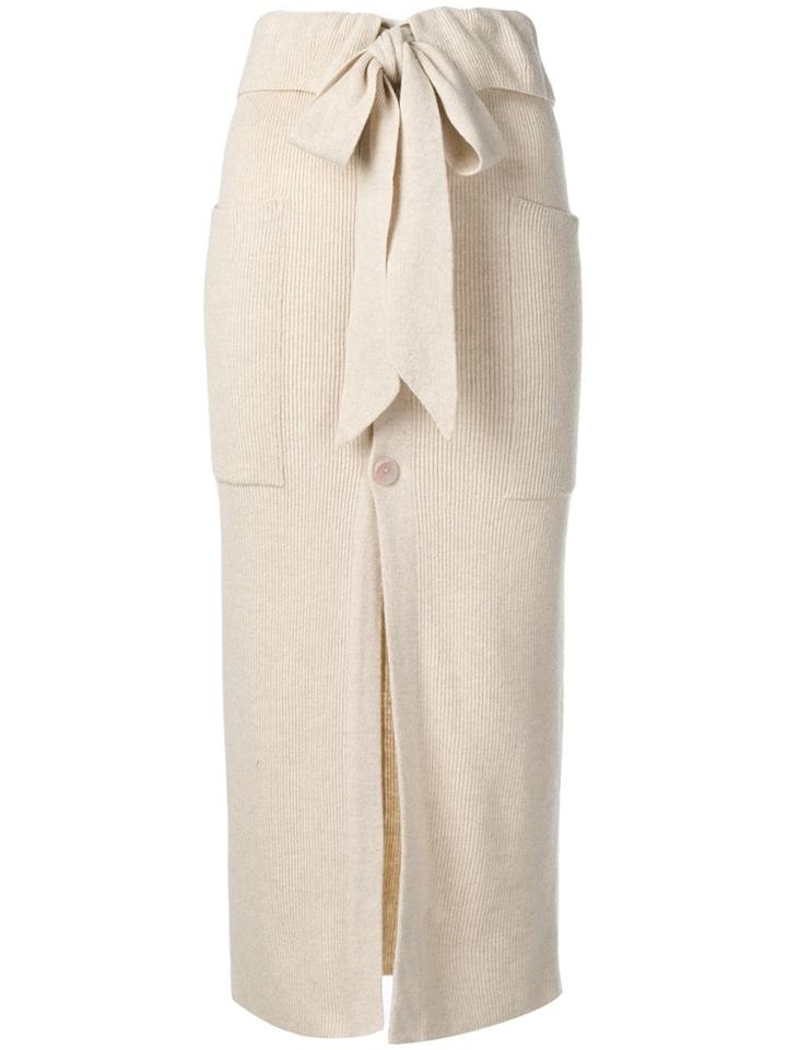 Nanushka Ribbed Knit Skirt - Neutrals