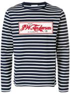 Jw Anderson Striped Logo Embellished Sweater - Blue