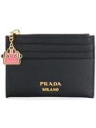 Prada Logo Stamp Cardholder - Black