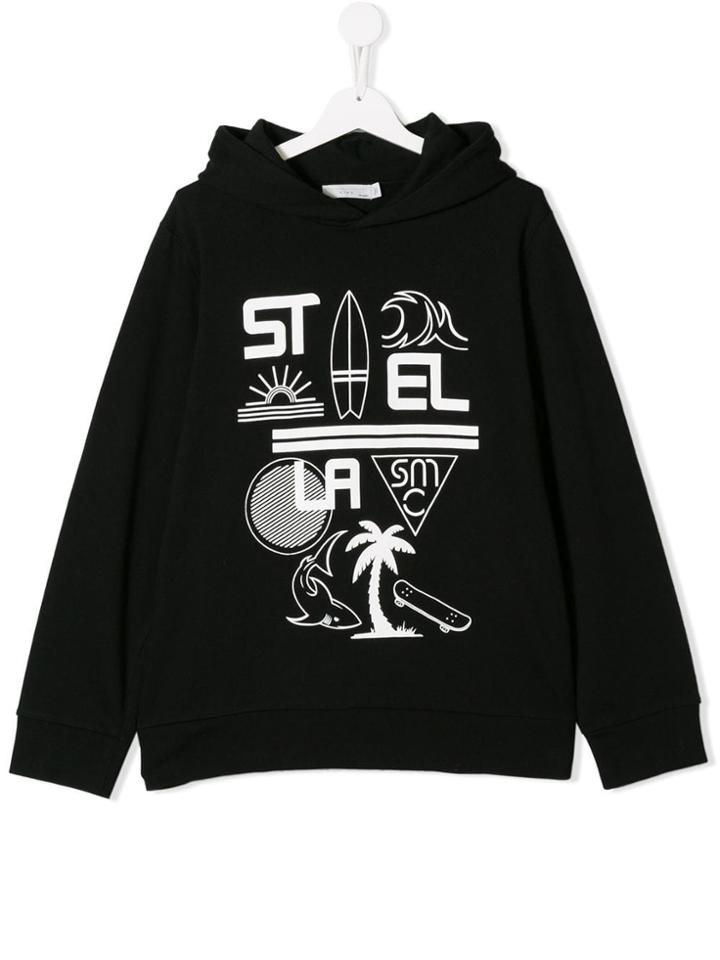 Stella Mccartney Kids Stella Print Hoodie - Black