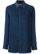 Rag & Bone /jean Contrasting Collar Denim Shirt, Women's, Size: Medium, Blue, Tencel