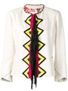 Bazar Deluxe Geometric Embroidered Jacket - Neutrals