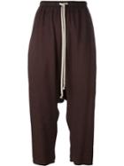 Rick Owens Drop-crotch Cropped Trousers, Women's, Size: 42, Pink/purple, Silk/cotton/viscose