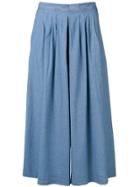 Ps Paul Smith Flared Cropped Trousers - Blue