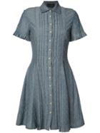 Yigal Azrouel Pleated Shirt Dress, Women's, Size: 6, Blue, Cotton