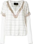 Andrea Bogosian - Plaid Top - Women - Viscose/cotton/linen/flax - M, Grey, Viscose/cotton/linen/flax
