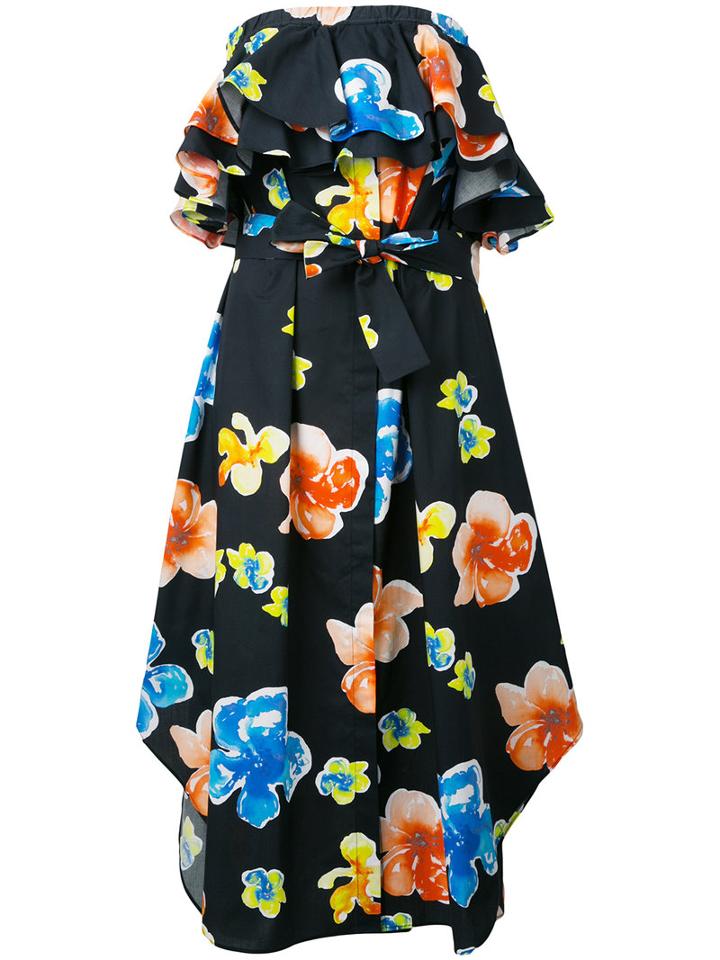 Msgm Floral Dress, Women's, Size: 42, Black, Cotton