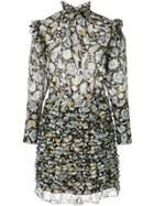 Robert Rodriguez Studio Floral Frill Mini Dress - Black