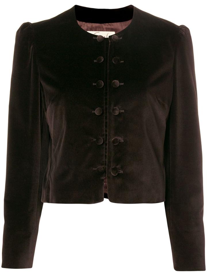 Romeo Gigli Vintage Velvet Cropped Jacket - Brown