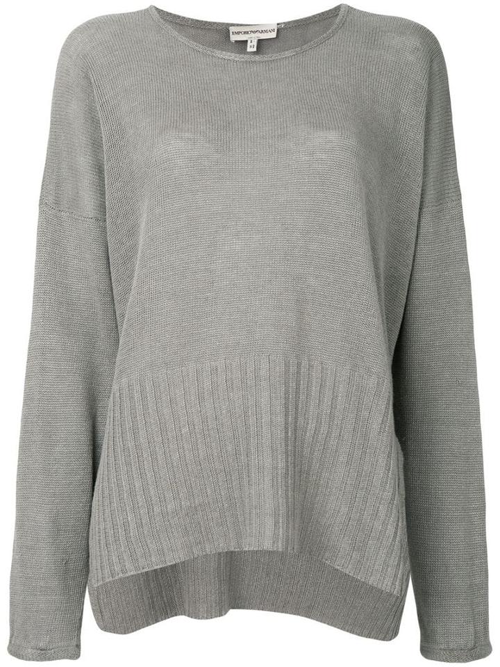 Giorgio Armani Pre-owned Loose Fit Slit Jumper - Grey