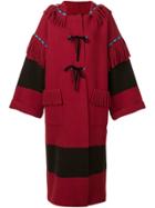 Alanui Oversized Fringe Detail Coat - Red