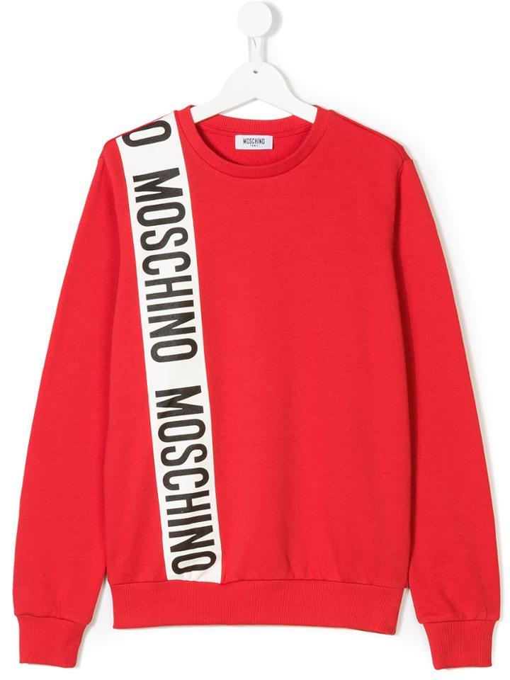 Moschino Kids Logo Printed Sweatshirt - Red