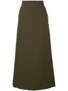 Aula Midi A-line Skirt - Brown