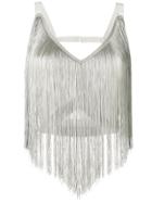 Nina Ricci Fringed Crop Top - Grey