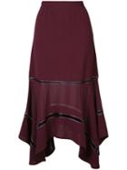Derek Lam - Handkerchief Hem Skirt - Women - Silk - 46, Red, Silk