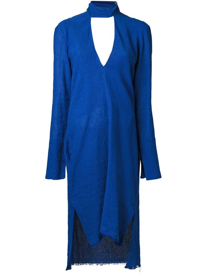 Kitx Fall Back V-neck Dress, Women's, Size: 6, Blue, Cotton/linen/flax