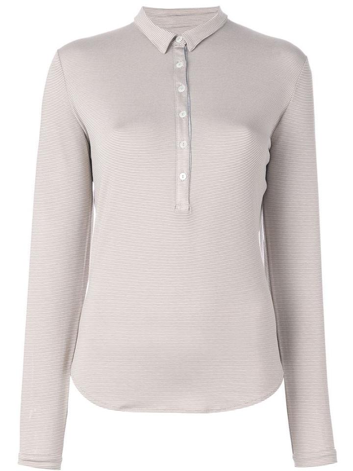 Eleventy Striped Polo Shirt, Women's, Size: S, Nude/neutrals, Viscose/spandex/elastane