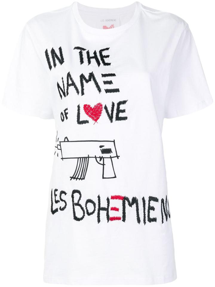 Les Bohemiens Cropped Printed Hoodie - Black