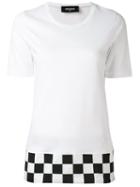 Dsquared2 - Checkered Hem T-shirt - Women - Cotton - L, White, Cotton