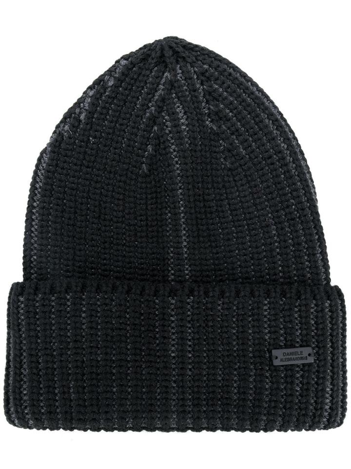 Daniele Alessandrini Ribbed Knit Hat - Grey