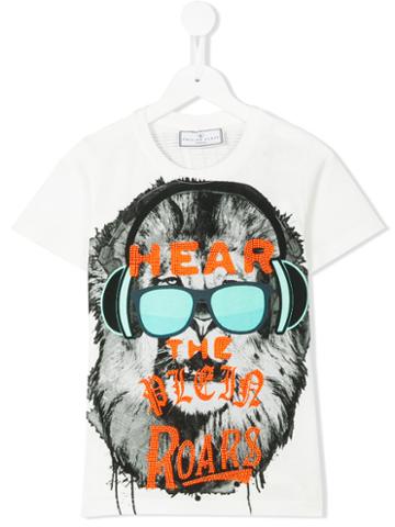 Philipp Plein Kids - Embellished Lion T-shirt - Kids - Cotton - 8 Yrs, White