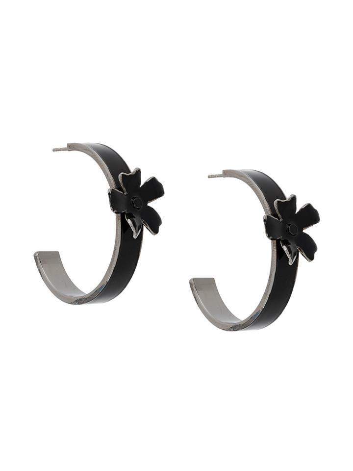 Tomas Maier Aster Hoop Earrings - Black