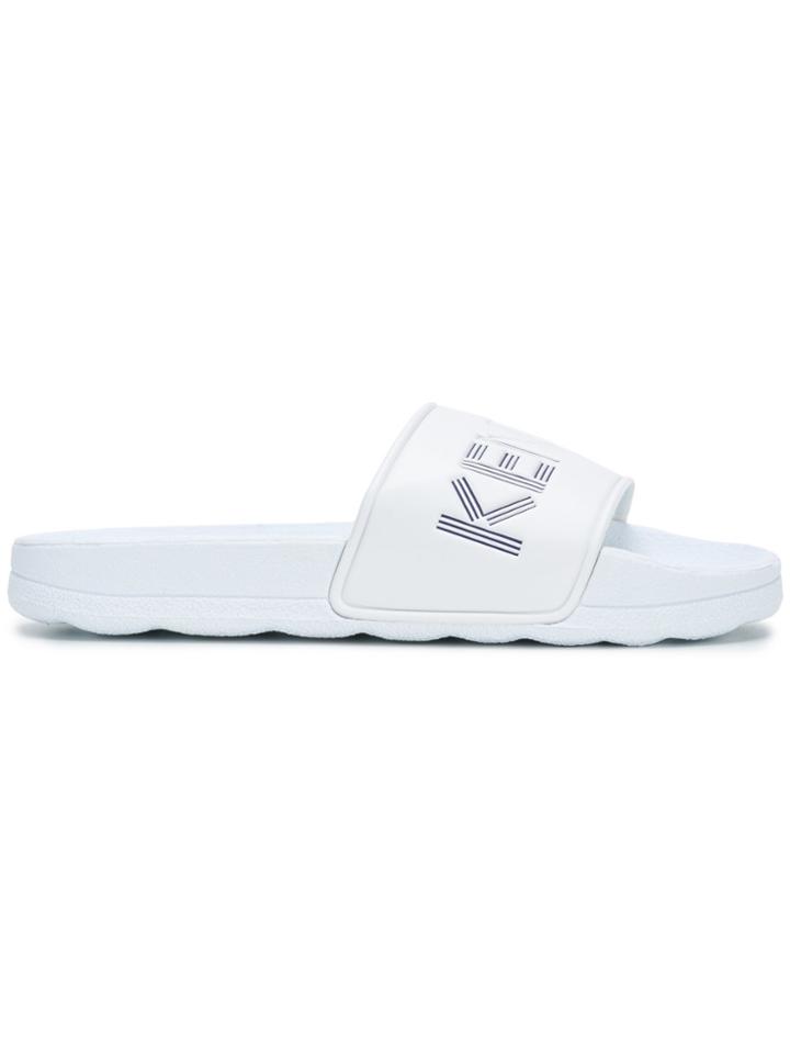 Kenzo Kids Teen Branded Slides - White