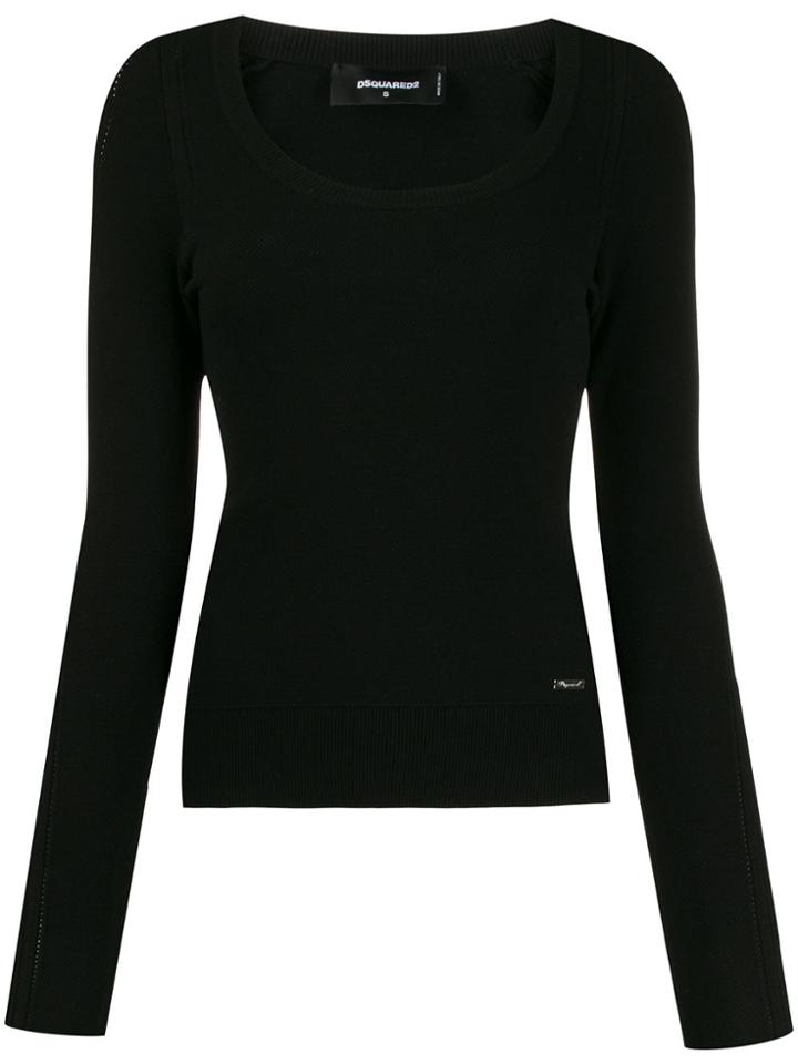 Dsquared2 Scoop Neck Top - Black