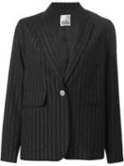 Arthur Arbesser Pinstriped Blazer, Women's, Size: 42, Black, Lurex/viscose/virgin Wool