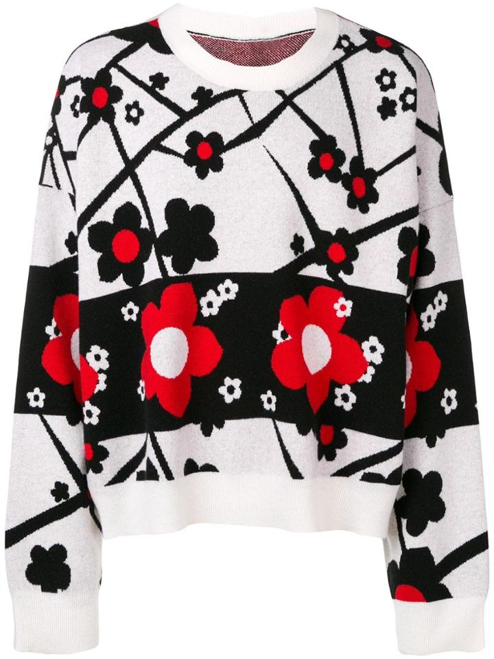 Maison Margiela Floral Intarsia Jumper - White