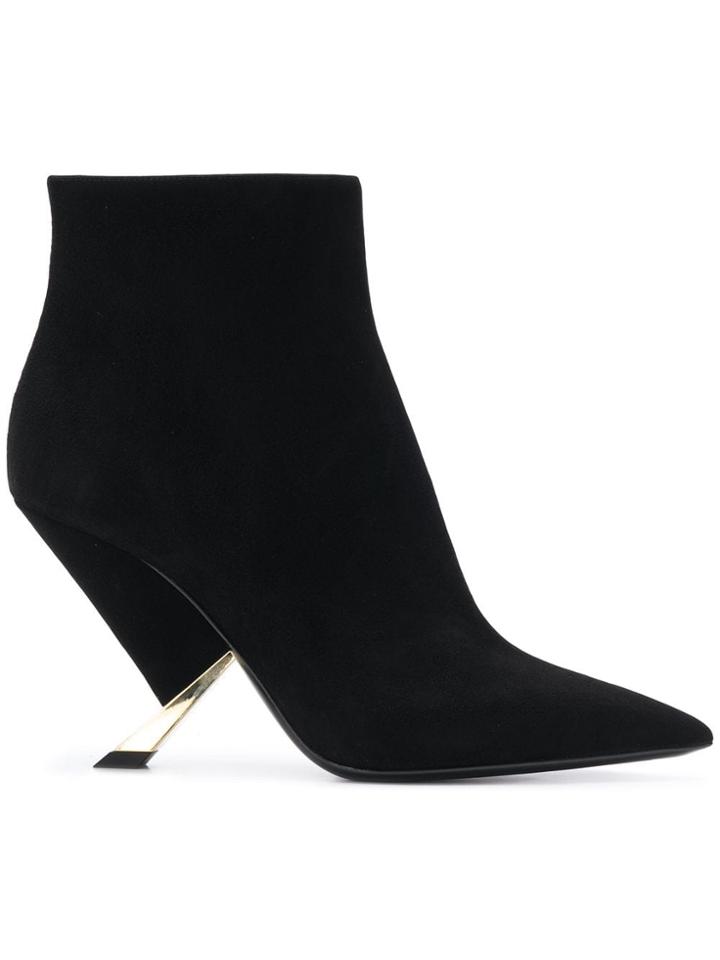 Casadei Sculpted Heel Ankle Boots - Black