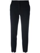 Msgm Scallop Edge Cigarette Trousers, Women's, Size: 42, Black, Polyester/spandex/elastane/viscose