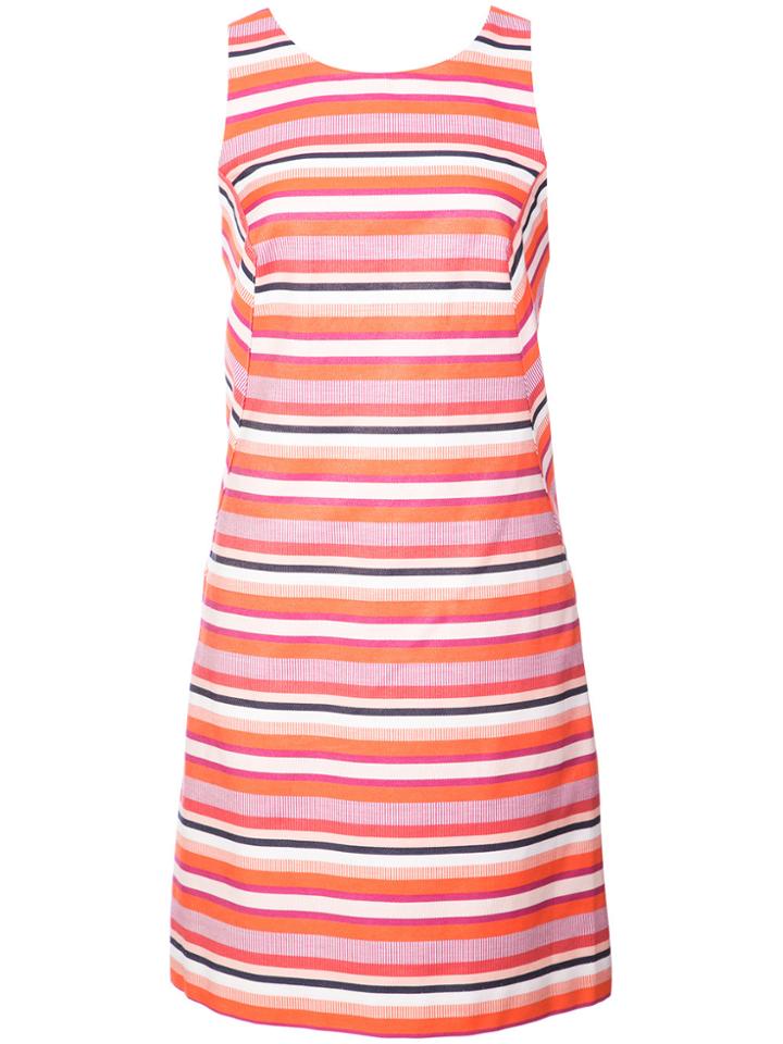 Trina Turk Engineered Stripe Racerback Fitted Dress - Pink & Purple