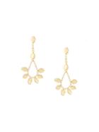 Natasha Collis Diamond Leaf Hoop Earrings, Women's, Metallic