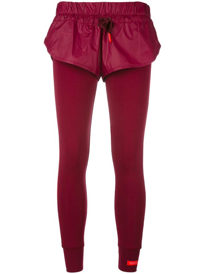 Adidas By Stella Mccartney Shorts Leggings, Women's, Size: Small, Red, Polyester/recycled Polyester/spandex/elastane