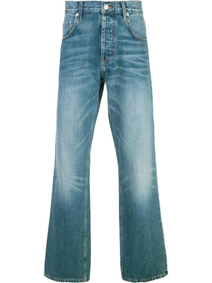 Adaptation Stonewashed Bootcut Jeans - Blue