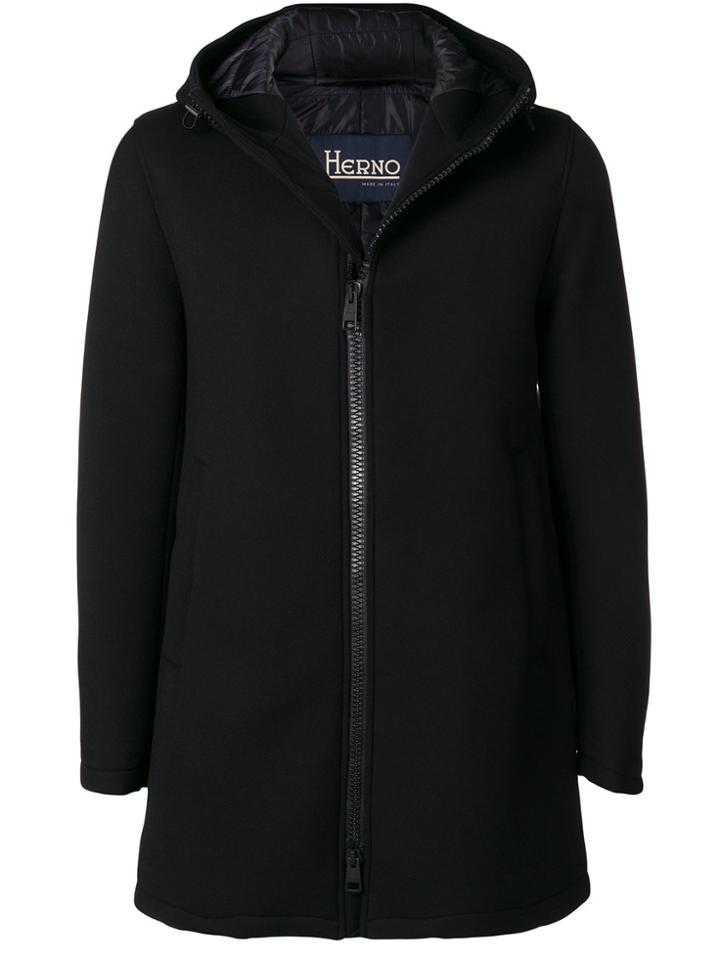 Herno Full Zipped Coat - Black