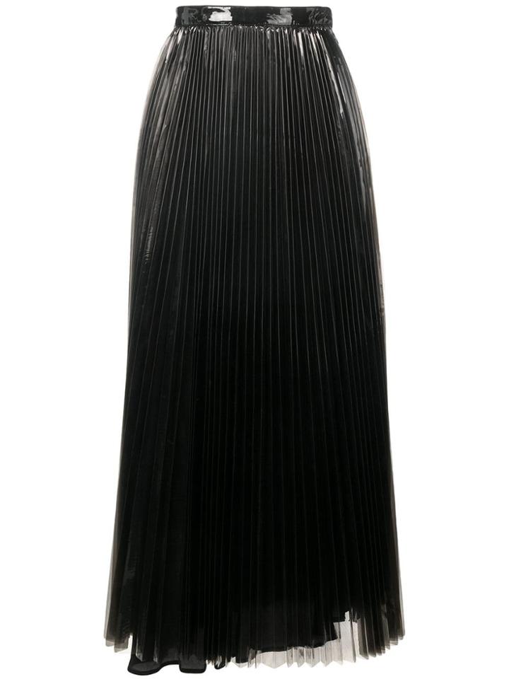 Priscavera Glossy Pleated Skirt - Grey