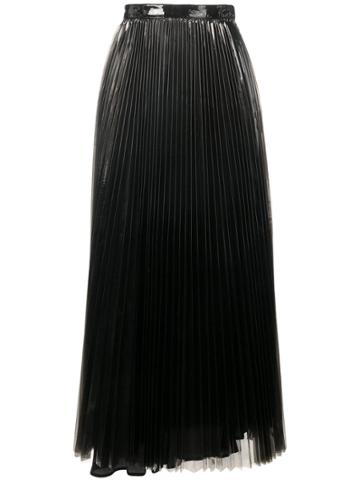Priscavera Glossy Pleated Skirt - Grey