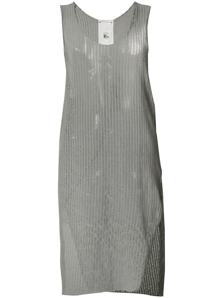 Lost & Found Ria Dunn Mesh Tank Top, Size: Large, Grey, Cotton/spandex/elastane