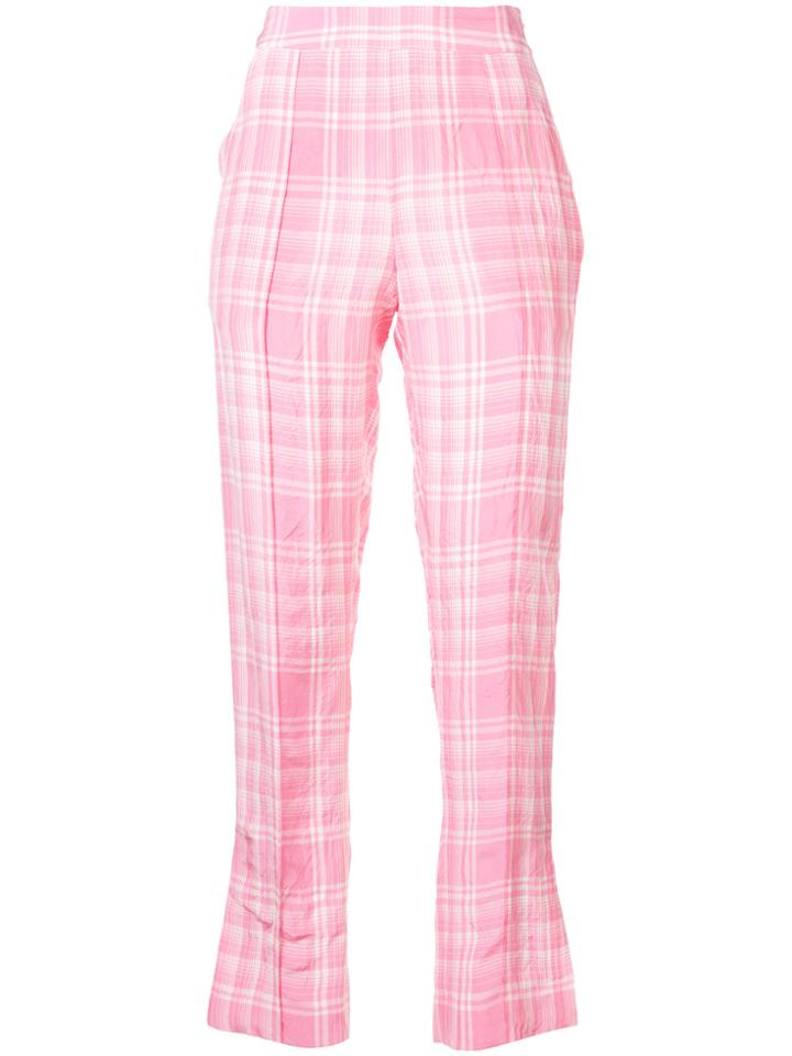 Rosie Assoulin Oboe Plaid Trousers - Pink & Purple