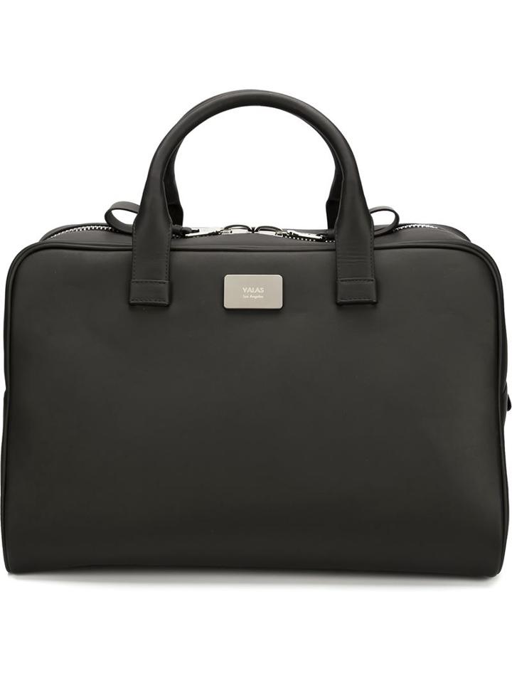 Valas Two-way Zip Holdall Bag, Black, Leather